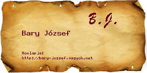Bary József névjegykártya